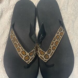 Embellished Black Sandals